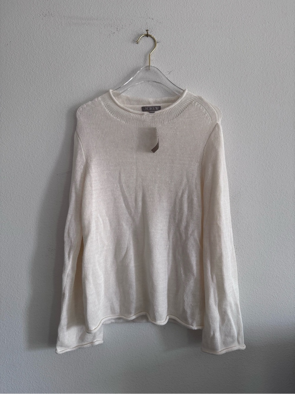 NWT J Crew Summer Rollneck Sweater In Linen Blend In Ivory Size XS
